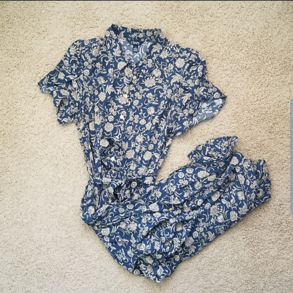 Chaps Dresses & Skirts - Chaps blue floral dress